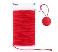 G2PLUS Cuerda de Yute Natural Rojo,2mm Hilo de Yute,50m Cuerda Fina Deco