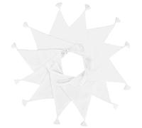 G2PLUS Guirnalda de Banderines de Tela Con Borlas, Color Blanco, 4 m, 12 Banderines Coloridos Por Ambos Lados Para Cama de Casa, Fiesta