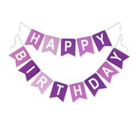 G2PLUS Guirnalda de Feliz cumpleaños ya enhebrada, 16 × 20 cm, Guirnalda de Papel para cumpleaños, banderines Grandes para niños y Adultos