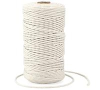 G2PLUS Hilo Macrame 3mm Cuerda de Algodon Natural 100M Macrame Cuerda para Tapices,Cortinas,Manualidades Bricolaje,Decoración Bohemia (Beige)
