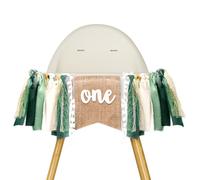 G2PLUS Pancarta De Primer Cumpleaños Para Silla Alta Verde - Pancarta De Trona Salvaje Decoración Para Fiesta De Niñas y Niños