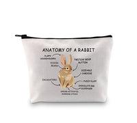 G2TUP Bolsa de maquillaje con diseño de conejo, diseño de conejo con texto en inglés "Anatomy Of A Rabbit Lover"