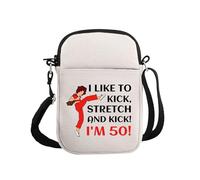 G2TUP Bolsa de maquillaje inspirada en el programa de televisión con texto en inglés "I Like To Kick I'm 50 ", divertida bolsa de cosméticos para amantes de las escenas de televisión, personajes de