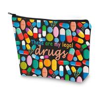 G2TUP Divertidas bolsas de medicina para mujer, con texto en inglés "These are My Legal Drugs", bolsa de cosméticos de viaje para paciente y amiga (Legal Drugs New)