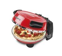 G3 Ferrari G10032 Pizzeria Snack Napoletana Horno Eléctrico para Pizza hasta 400°C, Doble Piedra Refractaria Ø 31 cm, Campana de Acero Inoxidable, 1200 W, Incluye Palas y Recetario, Rojo