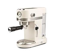 G3 Ferrari G10168 Amarcord Cafetera Espresso, 15 Bares, 1350 W, 1/2 Tazas, Termómetro, Calienta tazas, Depósito de 1,4 Litros, 3 filtros Inoxidables, Beige