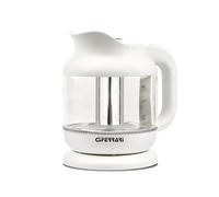 G3 Ferrari G1019301 "Idilio" Hervidor eléctrico y tetera, 1.2 Litros, Acero inoxidable Filtro, Jarra de cristal, Blanco