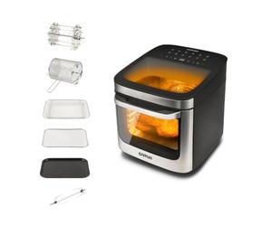 G3 Ferrari G10219 Friggisano Lux 13 Freidora de Aire Horno 13 Litros Xxl, 1800 W, Pantalla Digital, Doble Ventana, Multifunción, Función de secado, Libro de Recetas Incluido, Negro
