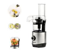 G3 Ferrari G20158 Chop & Drop Mini Robot Multifunción, 300 Vatios, Capacidad 400 cc, 2 velocidades, Disco de acero inoxidable reversible, Tapa con orificio, Sistema de corte continuo para verduras