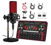 G3 - Mezclador de audio para equipo de podcast, tarjeta de sonido en vivo para transmisión, interfaz de audio, mezclador de DJ, tarjeta de sonido/micrófono condensador para Tiktok Gaming Video Content