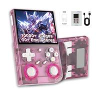 G350 Consola de Juegos portátil Retro,10000+ Juegos,30+ emuladores,Pantalla IPS de 3,5″,Consola de Juegos Retro, Compatible con multijugador WiFi,emulador portátil de 3200 mAh,Linux(Rosa 128G)