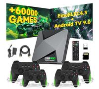 G36 Pro Consola de Juegos Retro Consola Retro,60000 +Juegos 50+ Emuladores,Sistema EmuELEC 4.3 + Android 9.0,Consola de Videojuegos con 4 Mandos Inalámbricos,4K Game Stick Plug & Play para TV (128G)