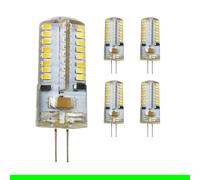 G4 Bombilla led 4W, AC 220V 240V sustituye a bombillas halógenas 30W, sin parpadeo, buena disipación, 350 lm, luz blanca cálida 2700K Ángulo de Haz de 360° 64 SMD 3014 Lámparas colgantes (5 piezas)