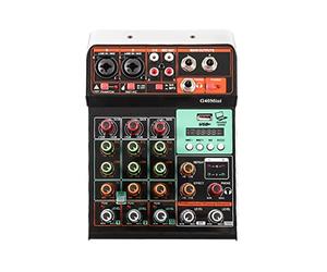 G40Mini Mezclador de audio DJ Consola de mezcla de música portátil Bluetooth USB 48V Phantom Power para PC Grabación Webcast Live Party