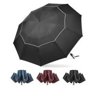 G4Free 54/62 pulgadas a prueba de viento paraguas invertido con banda reflectante grande compacto inversa paraguas de golf para la lluvia 10 costillas de doble dosel paraguas de viaje automático