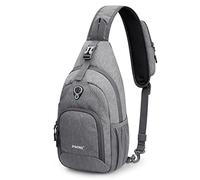 G4Free Mochila bandolera RFID para el pecho, bolsa de hombro, casual, gimnasio, para hombres y mujeres, al aire libre, ciclismo, viajes, senderismo, gris claro