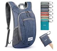 G4Free Mochila pequeña plegable de 10/15 L, ligera, plegable, mochila de viaje, al aire libre, senderismo, bolsa de hombro, azul oscuro, 10Liters, Mochilas daypack