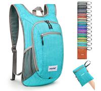 G4Free Mochila pequeña plegable de 10/15 L, ligera, plegable, mochila de viaje, al aire libre, senderismo, bolsa de hombro, Aqua, 10Liters