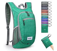 G4Free Mochila pequeña plegable de 10/15 L, ligera, plegable, mochila de viaje, al aire libre, senderismo, bolsa de hombro, Green, 10Liters, Moderno al aire libre