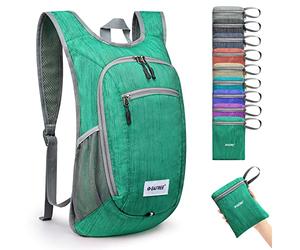 G4Free Mochila pequeña plegable de 10/15 L, ligera, plegable, mochila de viaje, al aire libre, senderismo, bolsa de hombro, Green, 10Liters, Moderno al aire libre