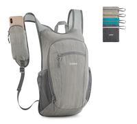 G4Free Mochila plegable de 15 L, pequeña, para senderismo, ligera, plegable, para viajes, al aire libre, casual, gris, 15L
