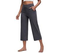 G4Free, Pantalones de Vestir de Pierna Ancha para Yoga, Pantalones Capri de Entrenamiento para Mujer, Pantalones de Trabajo Informales Cruzados de Cintura Alta con Bolsillos