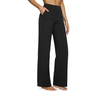 G4Free Pantalones de Yoga Mujer Pantalones de Pierna Ancha con Bolsillos Cintura Alta Vestido Elástico Casual Pantalones de Chándal Petite/Regular/Alto