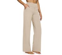 G4Free Pantalones de Yoga Mujer Pantalones de Pierna Ancha con Bolsillos Cintura Alta Vestido Elástico Casual Pantalones de Chándal Petite/Regular/Alto