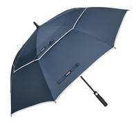 G4Free Paraguas de golf de 47/54/58/62/68 pulgadas, apertura automática, extra grande, doble dosel, ventilado, resistente al viento, impermeable, con diseño de tira reflectante (azul 02, 47 pulgadas)