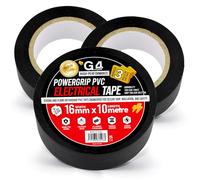 G4GADGET 3 rollos de cinta de PVC eléctrica negra (16 mm x 10 m) | Cinta aislante fuerte para cableado, reparación, sellado | Cinta aislante negra impermeable para uso en interiores y exteriores