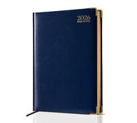G4GADGET Agenda 2026 A5 con vista semanal, color azul, agenda semanal compacta con días festivos e información global del Reino Unido, organizador de tapa dura para estudiantes, profesores y uso en la