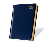 G4GADGET Agenda 2026 tamaño A4 día por página, color azul, agenda diaria con días festivos e información internacional, tapa dura para profesores, estudiantes y profesionales, organizador grande con