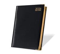 G4GADGET Agenda 2026 tamaño A4 día por página, color negro, agenda diaria con días festivos e información internacional del Reino Unido, agenda académica de tapa dura para profesores, estudiantes y