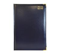 G4GADGET Agenda G4 2024 azul A5 vista semanal, tapa dura, papel de 70 g/m² para negocios, oficina y hogar