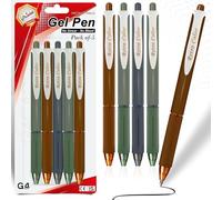 G4GADGET Bolígrafos de gel retráctiles de tinta negra, paquete de 5 unidades, escritura suave, secado rápido, sin manchas, sin sangrado, para oficina, escuela, diario y uso diario