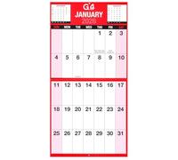 G4GADGET Calendario de pared 2026 con impresión gigante con vista mensual, planificador de números grandes fácil de leer con vacaciones en el Reino Unido, organizador colgante con espiral para el