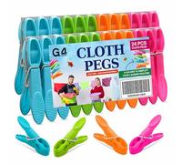 G4GADGET Juego de 24 Pinzas para Ropa, Pinzas de Agarre Fuerte para tendedero, Pinzas de plástico Duradero con Resorte de Acero Inoxidable, Pinzas de Lavado Antideslizantes para secar Ropa, Uso