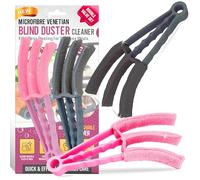 G4GADGET Paquete de 2 Herramientas de Limpieza de persianas venecianas, Plumero de Microfibra de 3 Puntas para Ventanas, Aire Acondicionado y persianas de Coche, Fundas Lavables para Limpieza en seco