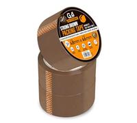 G4GADGET Paquete de 3 cintas de embalaje marrón fuerte, 48 mm x 60 m, cinta de embalaje resistente para cajas de mudanza, envío y embalaje