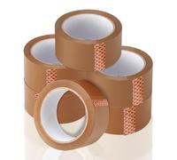 G4GADGET Paquete de 6 cintas de embalaje de cartón marrón de 66 metros, cinta de alta calidad, 48 mm x 66 m