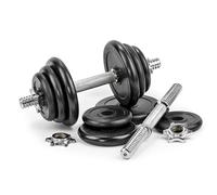 G5 HT SPORT Juego de mancuernas + discos de hierro fundido Ø25 mm [11,21,35 kg] | Pesas ajustables con cierres de tornillo y muelle | Kit para entrenamiento en casa y gimnasio | Fitness y Bodybuilding
