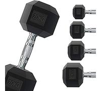 G5 HT SPORT Manillar hexagonal engomado profesional de 1 a 50 kg | Pesista Gimnasio o Home Gym | Mango ergonómico antideslizante | Se vende individualmente (6 kg)