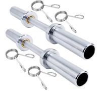 G5 HT SPORT Manillar olímpico de 51 cm | Diámetro 50 mm | Con O sin cierres | Mango moleteado 28 mm I Power Training | (doble manillar olímpico con muelles Ø50 mm)