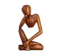 G6 Collection 12"""" Wooden Handmade Abstract Sculpture Thinker Statue Handcrafted - Thinking Man - Gift Art Modern Decorative Unique Home Dec
