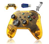 G6 Mando inalámbrico para juegos,mando para PC con Bluetooth 5.3,control de movimiento de seis ejes,5 modos de conexión,compatibilidad multiplataforma,Android 6.0 (Amarillo, Mando+soporte+USB)