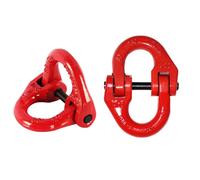 G80 - Enlace de conexión de acoplamiento Hammerlock de aleación de acero, 2 piezas de conectores de doble anillo pintado en rojo, límite de carga 3.15t/7000 libras