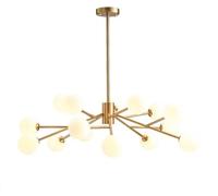 G9 Globos Vidrio Pelota Bola Mediados Siglo Moderno Durante Rama iluminación, Altura Ajustable, Accesorio luz del Techo para Sala de Estar Que electroplacan a la lámpara Gris 12 Cabeza (lechoso WH
