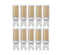 G9 LED 5W 450LM 3000K/6000K 50W Halogen Bulbs Equivalent Non Dimmable No Flicker 360° Beam Angle Energy Saving Lamps for Home Ceiling Lights (Pack of 10) [Energy Class (Warm White)