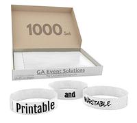 Ga Event Solutions - Bandas de entrada de Tyvek para diseñar e imprimir en color blanco