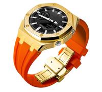 Ga2100 - Kit de modificación de correa de reloj de acero inoxidable chapado en oro, correa de silicona compatible con Casio G Shock Ga2100, Ga2110 y GAB2100